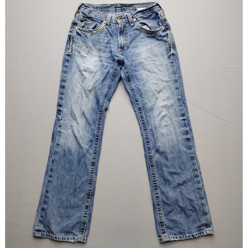 Ariat M5 Straight Leg Jeans Mens 31x32 Blue Distressed Denim M-Series